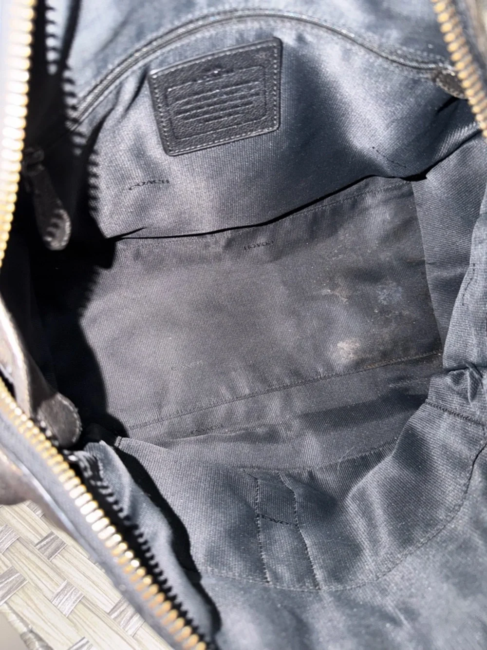 Coach Rhyder Satchel Metallic Two Tone Leather Brass Black - Style 33739 - Picture 5 of 16